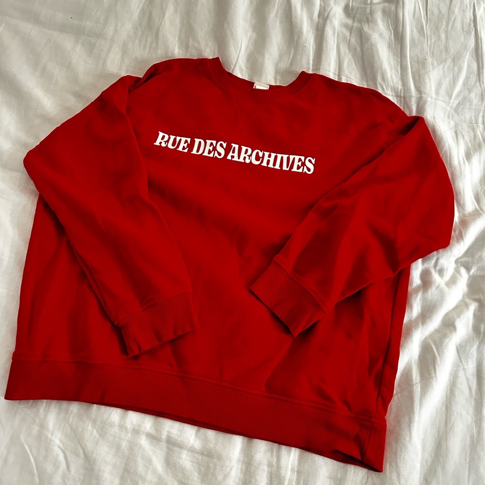 H&M Red Crewneck Sweatshirt
